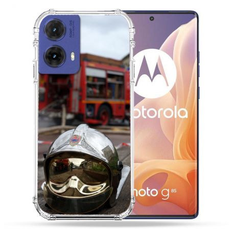 Coque Renforcée Pour Motorola G85 5G Pompier Casque Camion