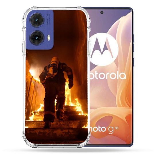 Coque Renforcée Pour Motorola G85 5G Pompier Escalier