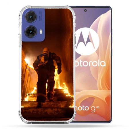 Coque Renforcée Pour Motorola G85 5G Pompier Escalier