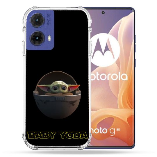 Coque Renforcée Pour Motorola G85 5G Star Wars - Yoda bebe noir