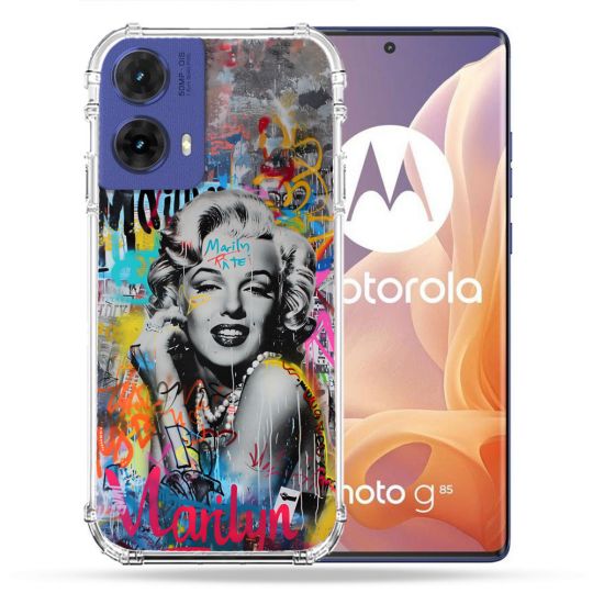 Coque Renforcée Pour Motorola G85 5G Street Art Maryline Monroe