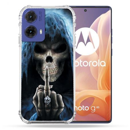 Coque Renforcée Pour Motorola G85 5G Tete de Mort Doigt