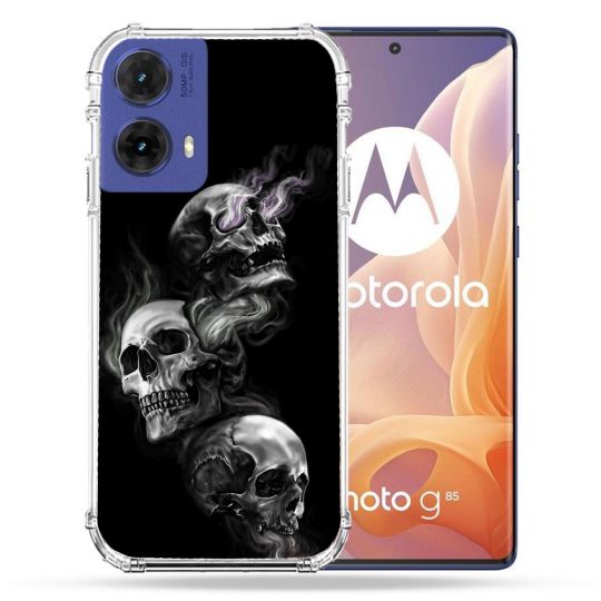 Coque Renforcée Pour Motorola G85 5G Tete de Mort Triple
