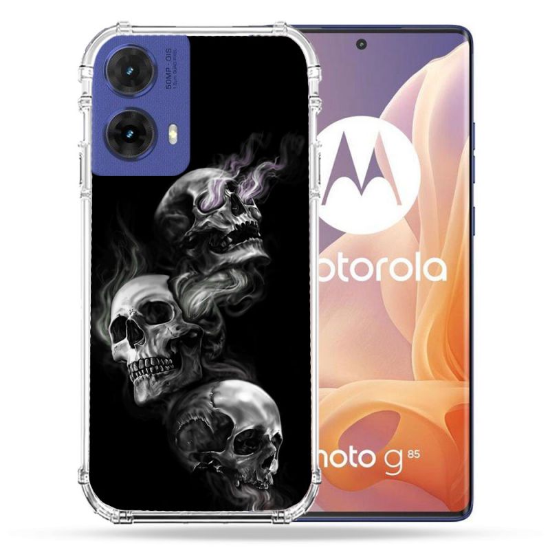 Coque Renforcée Pour Motorola G85 5G Tete de Mort Triple