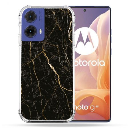 Coque Renforcée Pour Motorola G85 5G Texture Marbre Noir