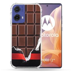 Coque Renforcée Pour Motorola G85 5G Texture Trompe Oeil Chocolat