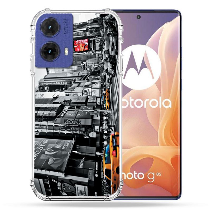 Coque Renforcée Pour Motorola G85 5G Voyage Amerique USA New York Taxi