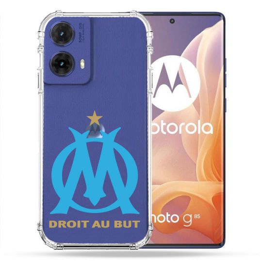 Coque Renforcée Transparente Pour Motorola G85 5G Foot Olympique Marseille OM