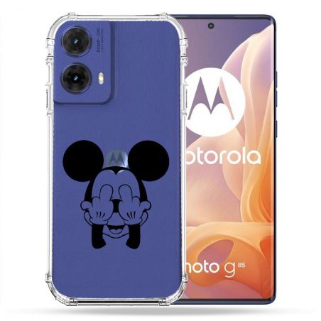 Coque Renforcée Transparente Pour Motorola G85 5G Mickey doigt