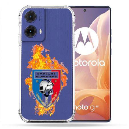 Coque Renforcée Transparente Pour Motorola G85 5G Pompier Feu