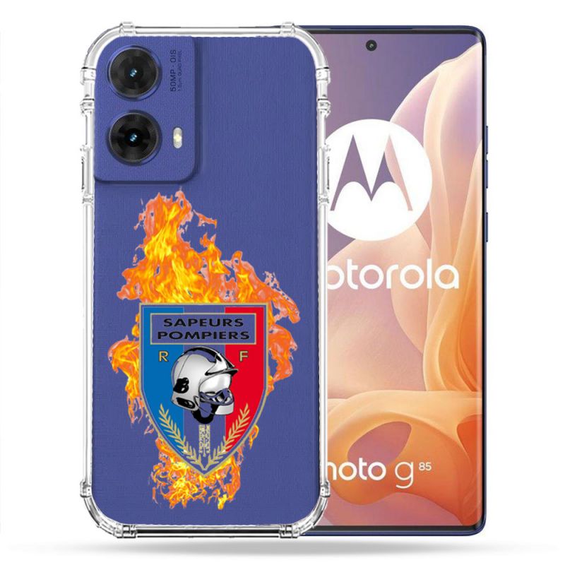 Coque Renforcée Transparente Pour Motorola G85 5G Pompier Feu