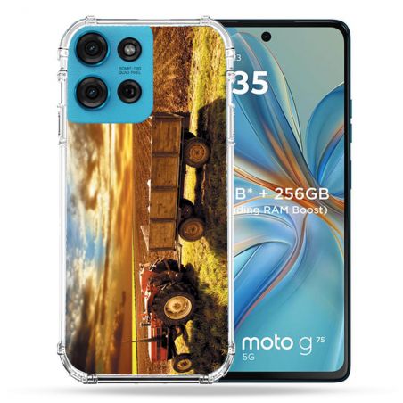 Coque Renforcée Pour Motorola G75 5G Agriculture Tracteur Color