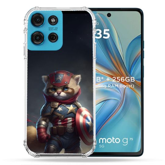 Coque Renforcée Pour Motorola G75 5G Animal Chat America