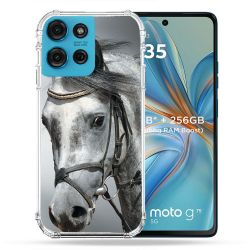Coque Renforcée Pour Motorola G75 5G Animal Cheval Blanc