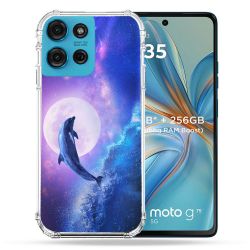 Coque Renforcée Pour Motorola G75 5G Animal Dauphin Vague