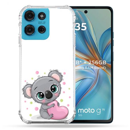 Coque Renforcée Pour Motorola G75 5G Animal Koala Cœur