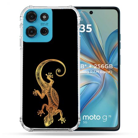 Coque Renforcée Pour Motorola G75 5G Animal Lezard Noir