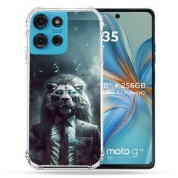 Coque Renforcée Pour Motorola G75 5G Animal Lion Business