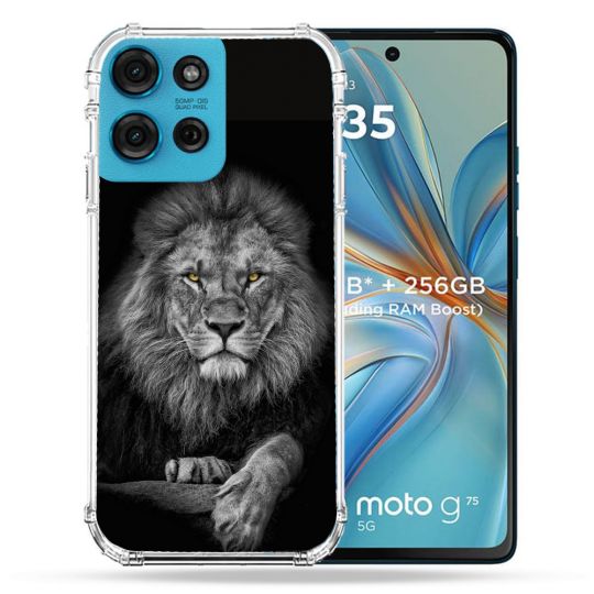 Coque Renforcée Pour Motorola G75 5G Animal Lion Majestueux