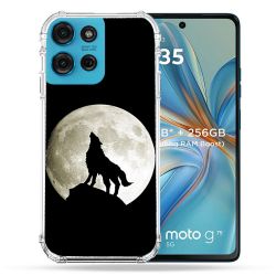 Coque Renforcée Pour Motorola G75 5G Animal Loup Noir