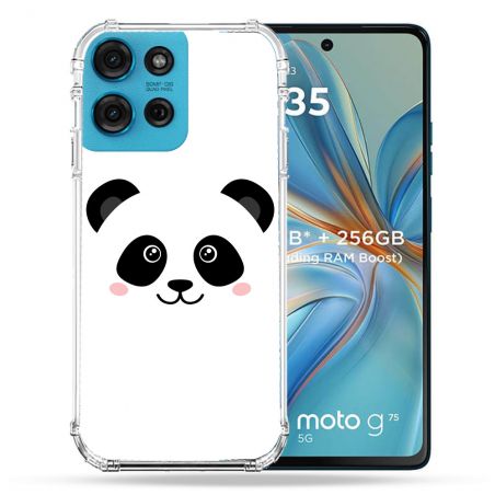 Coque Renforcée Pour Motorola G75 5G Animal Panda Blanc