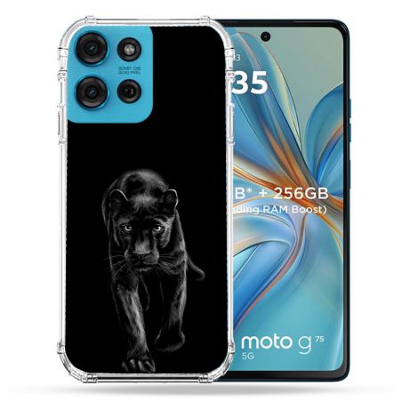 Coque Renforcée Pour Motorola G75 5G Animal Panthère Noire