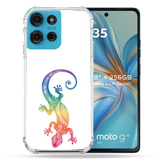 Coque Renforcée Pour Motorola G75 5G Animal Salamandre Color