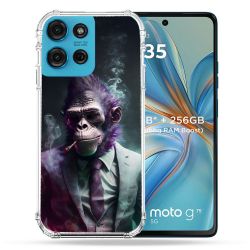 Coque Renforcée Pour Motorola G75 5G Animal Singe Business