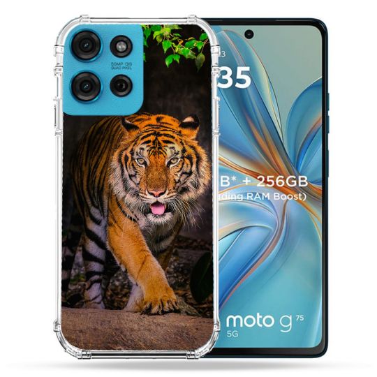 Coque Renforcée Pour Motorola G75 5G Animal Tigre Jungle