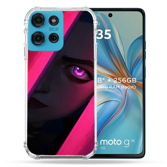 Coque Renforcée Pour Motorola G75 5G Arcane Jinx Rose