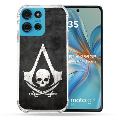 Coque Renforcée Pour Motorola G75 5G Assassin Creed Tete Mort