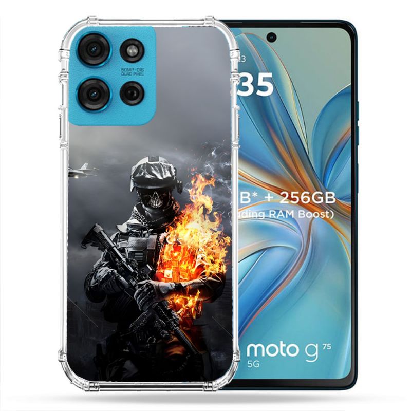 Coque Renforcée Pour Motorola G75 5G Call Of Duty Squelette