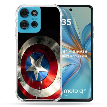 Coque Renforcée Pour Motorola G75 5G Captain America Bouclier