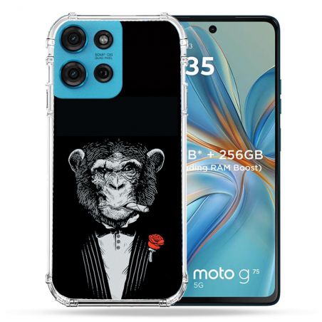 Coque Renforcée Pour Motorola G75 5G Decale Singe Mafia
