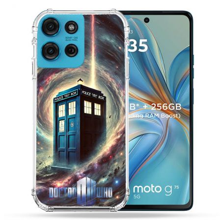 Coque Renforcée Pour Motorola G75 5G Dr Who Tardis Univers