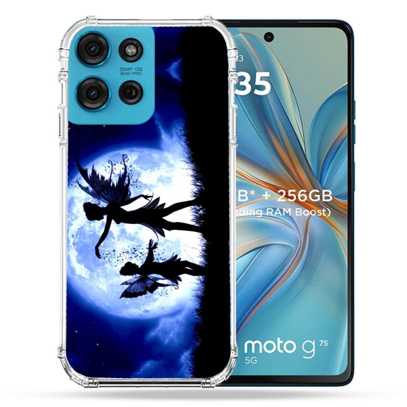Coque Renforcée Pour Motorola G75 5G Fantastique Fee Lune