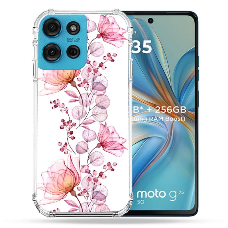 Coque Renforcée Pour Motorola G75 5G Fleur Eclosion