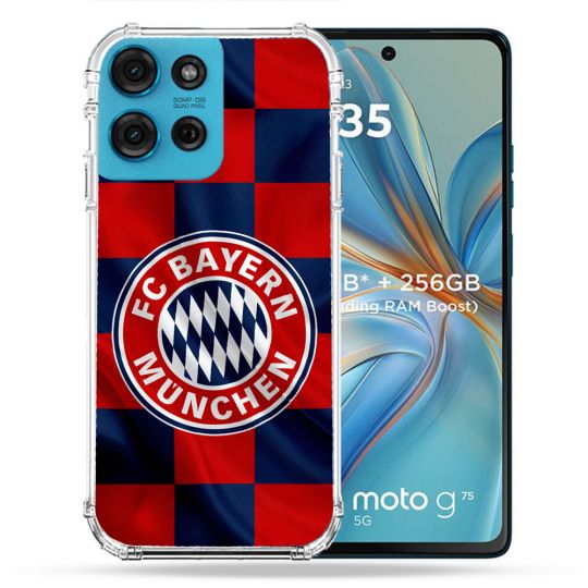 Coque Renforcée Pour Motorola G75 5G Foot Bayern Munich Carreaux