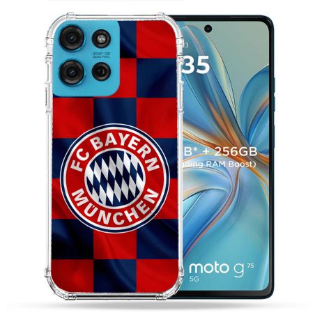 Coque Renforcée Pour Motorola G75 5G Foot Bayern Munich Carreaux