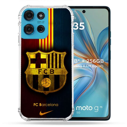 Coque Renforcée Pour Motorola G75 5G Foot FC Barcelone Vintage