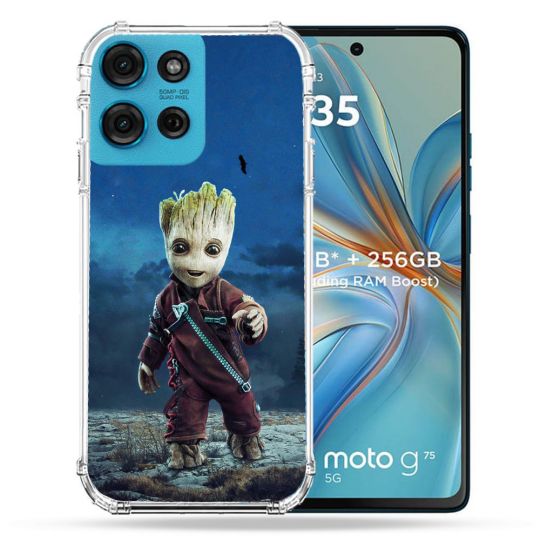 Coque Renforcée Pour Motorola G75 5G Groot Bleu