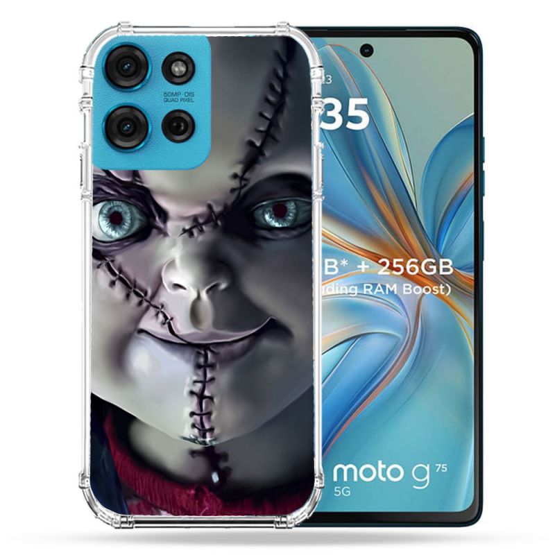 Coque Renforcée Pour Motorola G75 5G Horreur Chucky Cicatrice