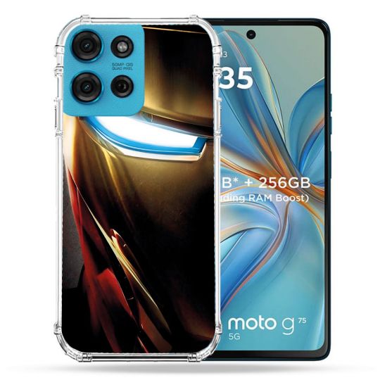 Coque Renforcée Pour Motorola G75 5G Iron Man Casque