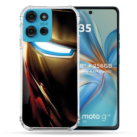 Coque Renforcée Pour Motorola G75 5G Iron Man Casque