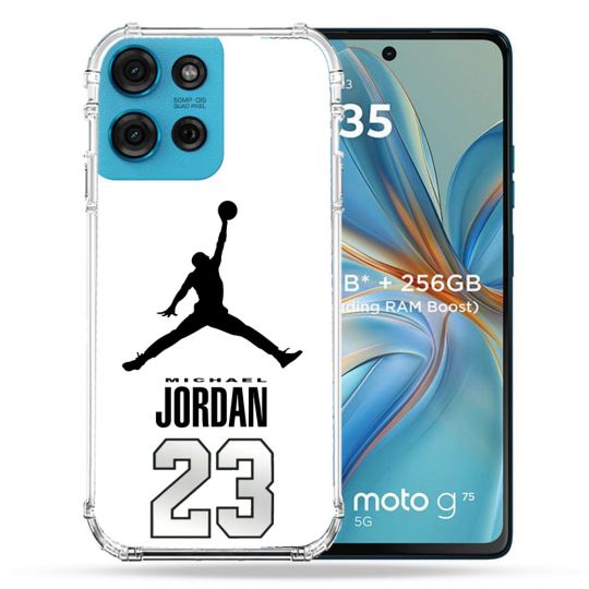 Coque Renforcée Pour Motorola G75 5G Jordan 23 Blanc