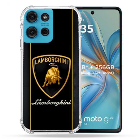 Coque Renforcée Pour Motorola G75 5G Lamborghini Carbone
