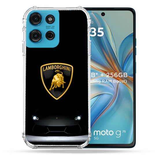 Coque Renforcée Pour Motorola G75 5G Lamborghini Noir