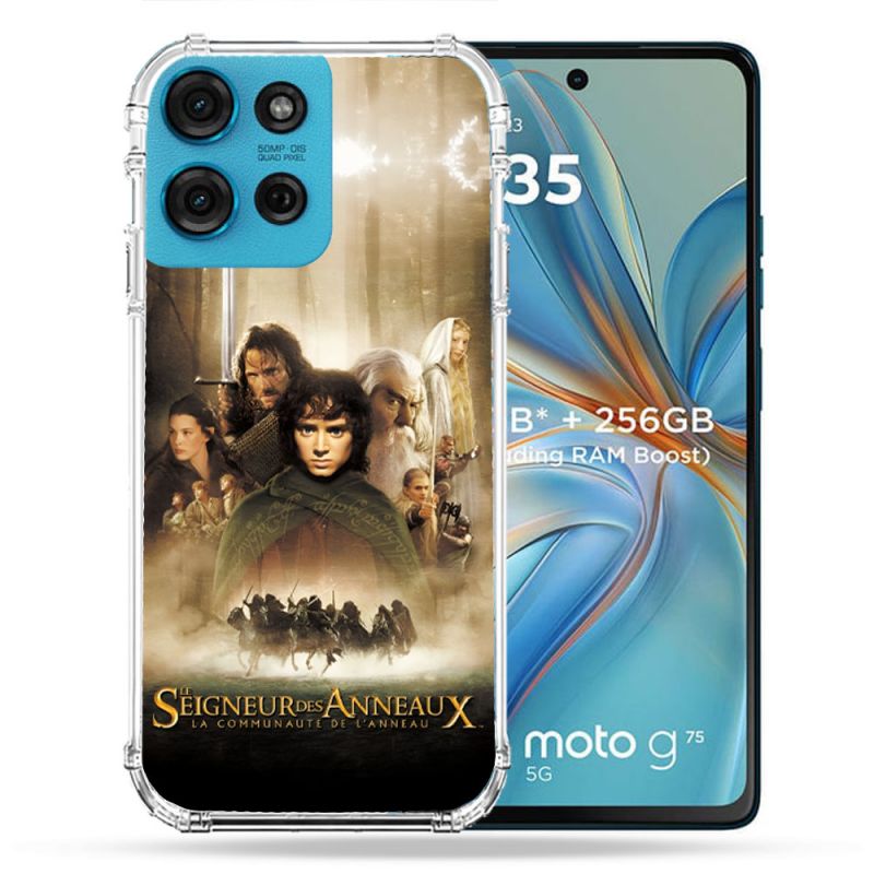 Coque Renforcée Pour Motorola G75 5G Le seigneur Des Anneaux Affiche