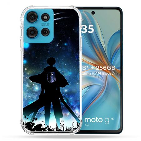 Coque Renforcée Pour Motorola G75 5G Manga Attaque Titans Levi
