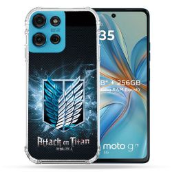Coque Renforcée Pour Motorola G75 5G Manga Attaque Titans Noir
